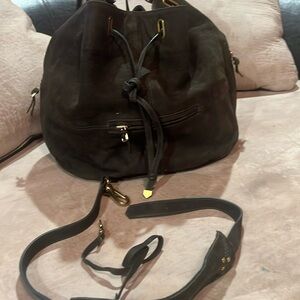 Jerome Dreyfuss Alain Grey Leather Large Bucket Handbag Purse